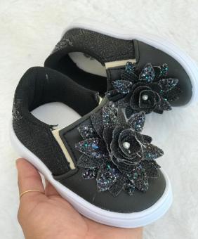 IATE FLORZAO BABY PRETO - Código 697-1