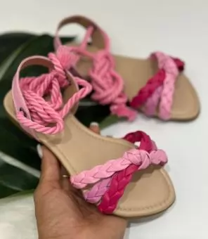 SANDALIA JUVENIL AMARRAÇÃO  ROSA/PINK