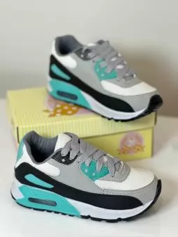 TENIS AIRMAX  JUVENIL BCO/VERDE SEM MARCA - Código 2708-1