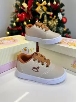 TENIS CAVALINHO BABY BEGE SINTETICO - Código 2733-1