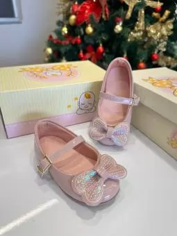 SAPATILHA BABY LACO FRENTE BRILHO NUDE - Código 2741-1