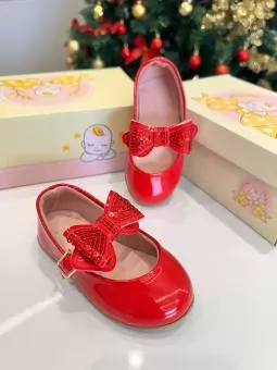 SAPATILHA BABY LACO ISABELA VERNIZ VERMELHO - Código 2743-1