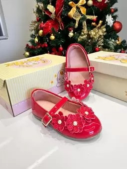 SAPATILHA BABY MARGARIDA VERMELHO VERNIZ - Código 2746-1