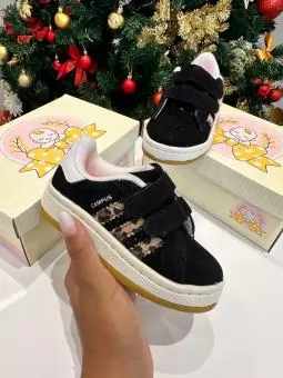 TENIS BABY ADIDAS CAMPUS BABY VELCRO PRETO/ONÇA - Código 2755-1