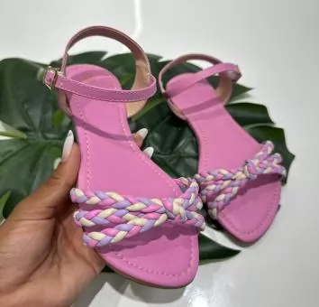 SANDALIA JUVENIL TRANCINHA ROSA BB - Código 2766-1