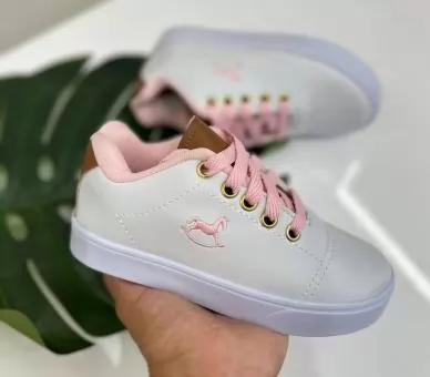 TENIS CAVALINHO JUVENIL BCO/ROSA - Código 2773-1