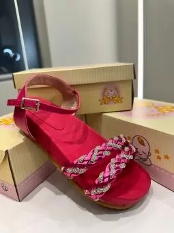 PAPETE JUVENIL DUAS TRANCAS STRAS PINK - Código 2804-1