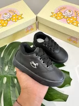 TENIS CAVALINHO BABY PRETO/PRETO - Código 2811-1