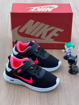 TENIS JUVENIL NIKE VELCRO PRETO/PINK - Código 2814-1