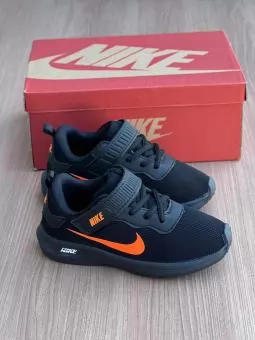 TENIS JUVENIL NIKE VELCRO PRETO/LARANJA - Código 2816-1