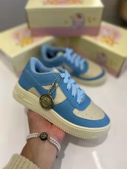 TENIS AIRFORCE JUVENIL CHAVEIRINHO BEGE/AZUL - Código 2868-1