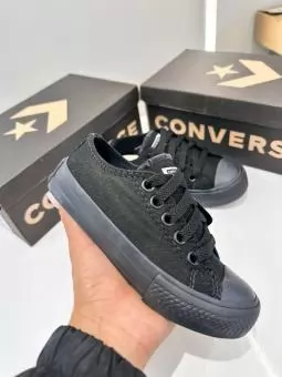 TENIS ALLSTAR JUVENIL VULCANIZADO PRETO/PRETO LONA - Código 2878-1