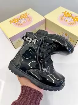 COTURNO JUVENIL VERNIZ PRETO COM NOZINHO - Código 2885-1