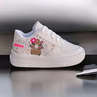 TENIS AIRFORCE JUVENIL CAPIVARA BCO/ROSA CADARCO