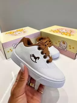 TENIS CAVALINHO BABY BRANCO/BEGE - Código 2914-1