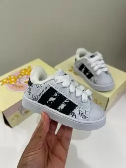 TENIS BABY ADIDAS SUPERSTAR ESTAMPA BRANCO/PTO - Código 2947-1